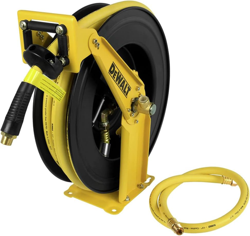 [DXCM024-0344] Manguera Con Carrete de 15 Metros ( 50 Pies ) Conector 1/4&quot; Grosor 1/2&quot; / CAUCHO / DEWALT / DEWALT-