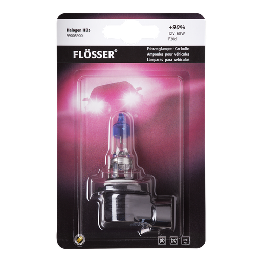[99005900] Bombilla FLOSSER HB3 ( 9005 ) / 12V / 60W / P20D / ULTRA +90% BLISTER / BOSCH-