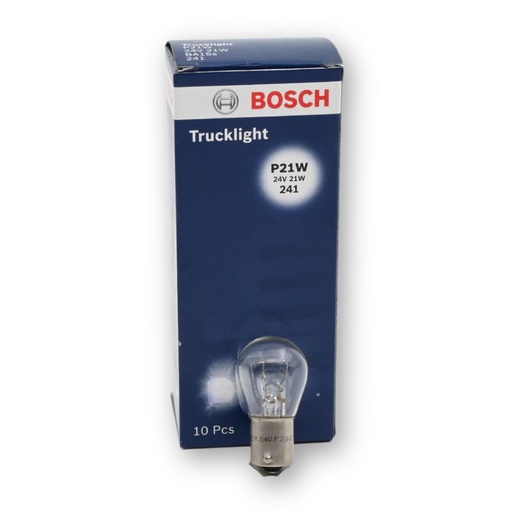 [1987302501] Bombilla Auxiliar BOSCH ( 1 Contacto ) P21W / 24V / BA15S / BOSCH-PISO-1