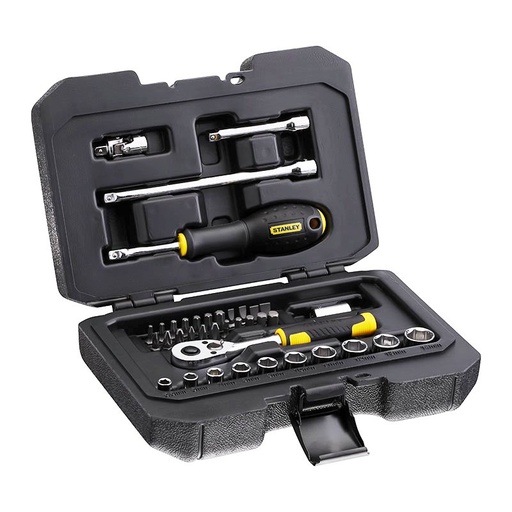 [STMT82828-LA] Juego / Dados 38 Piezas / Raiz 1/4" / Milimetricas Maleta Plastica / DEWALT-16-C-3-B