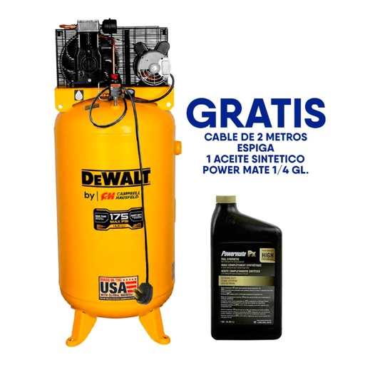 [DXCM805] Compresor 5.0 HP 80 Gal DEWALT DXCM805 / AMARILLO / DEWALT-
