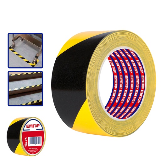 [EMPN4H45] Cinta Segurida Amarillo con Negro 50 mm X 30 Metros  / EMTOP / DEWALT-